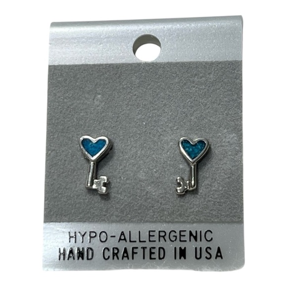 Boutique Jewelry - PRICE IS FIRM - Pair of Southwestern Silver Hypo-Allergenic Key Stud Earrings